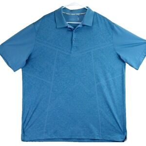 Walter Hagen 11 Majors Golf Polo Shirt Blue Textured Geometric XL